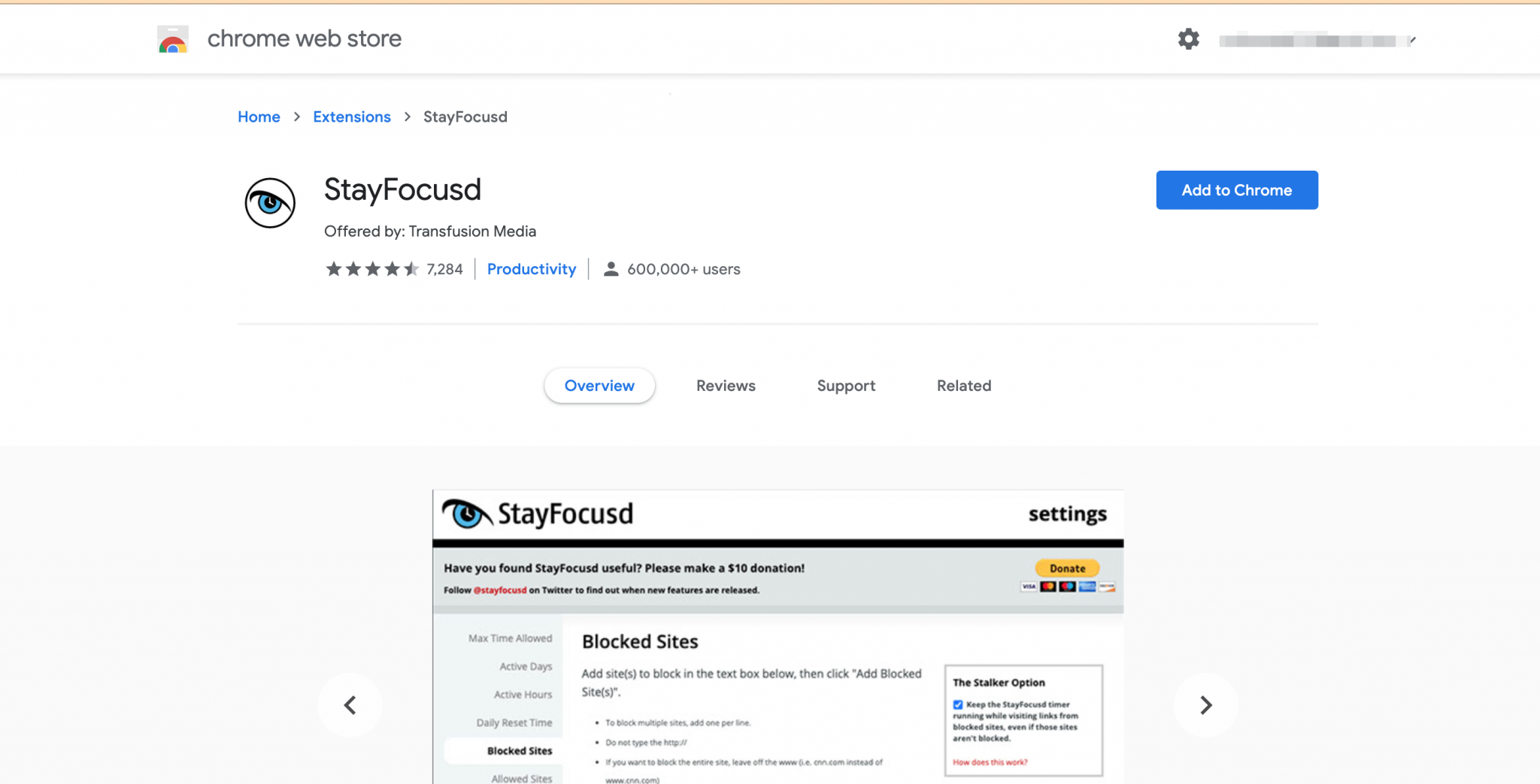 chrome extension stayfocused