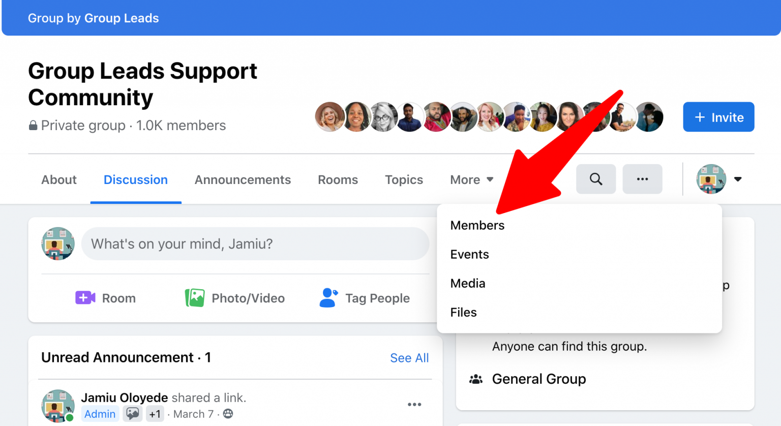 how to send invite to facebook group