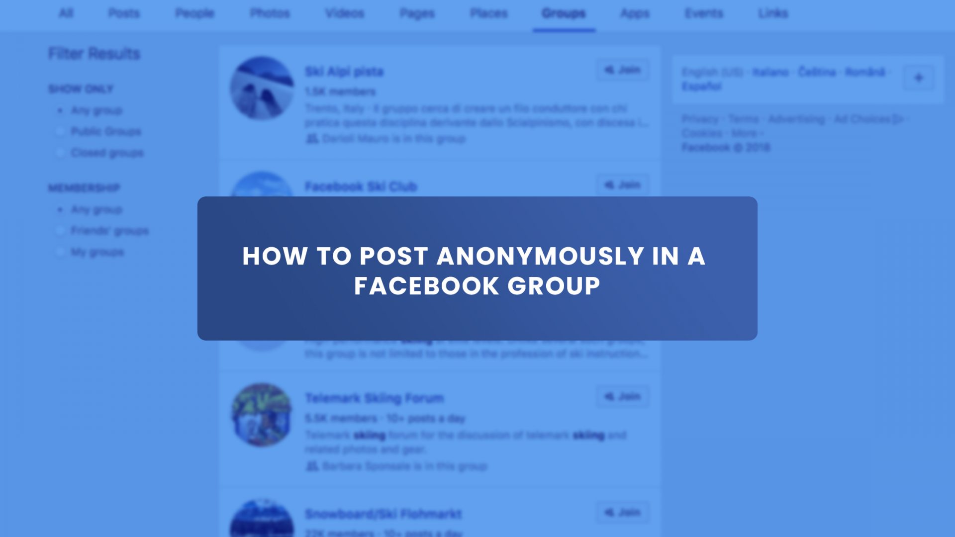 How to Post Anonymously in a Facebook Group