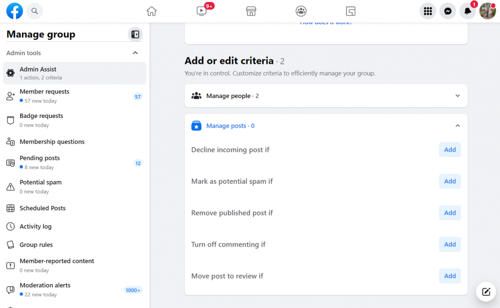 Facebook Group Admin Assist on post approval