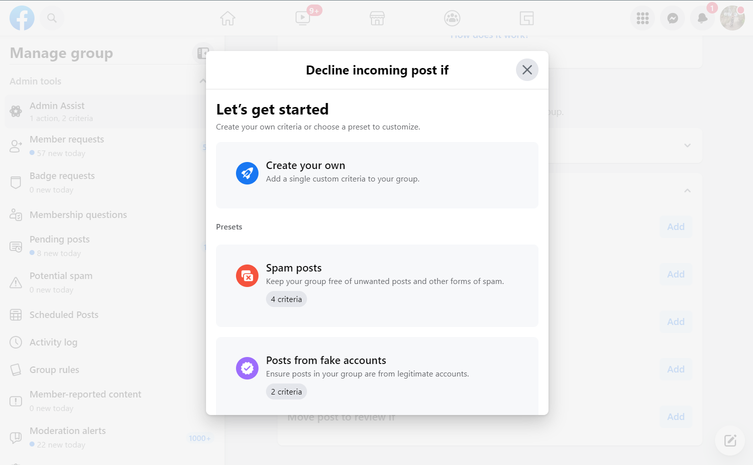 how to send a message to facebook group admin