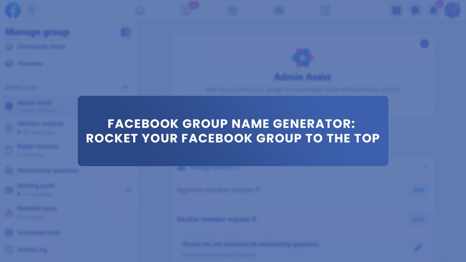 Facebook Group Name Generator Rocket your Facebook Group to the Top