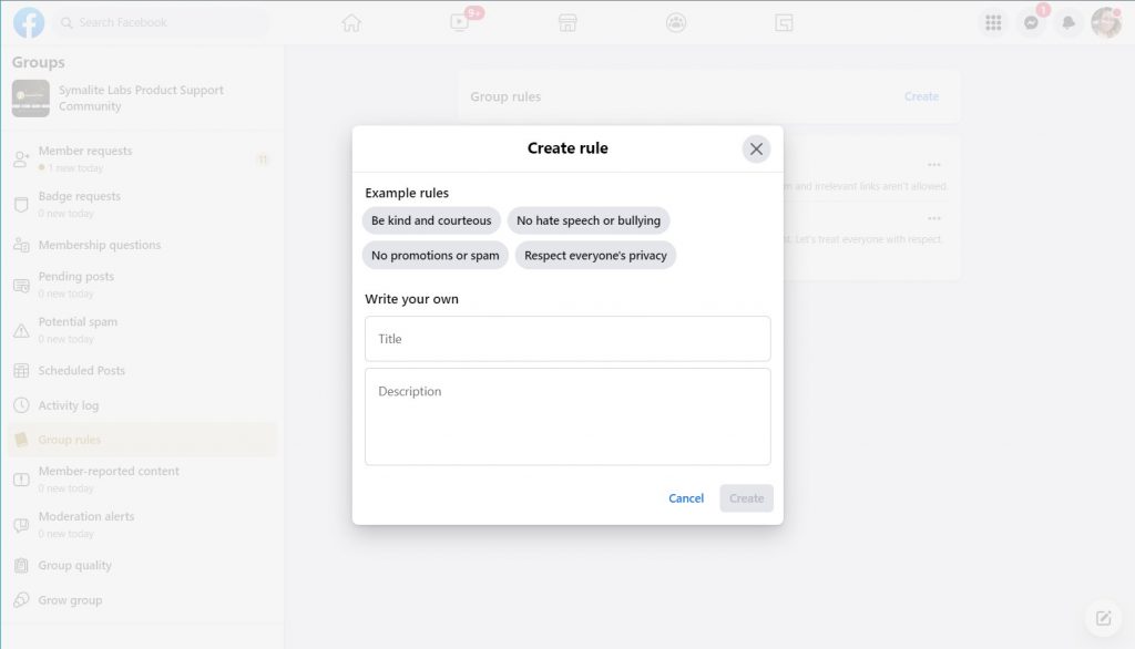 How to create group rules - Facebook group admin tools