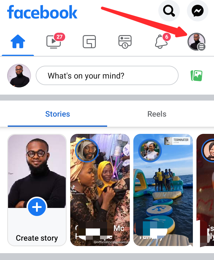 Launch Facebook app and click the burger profile picture to open the menu - A Comprehensive Guide to Facebook Group Membership Questions with Examples