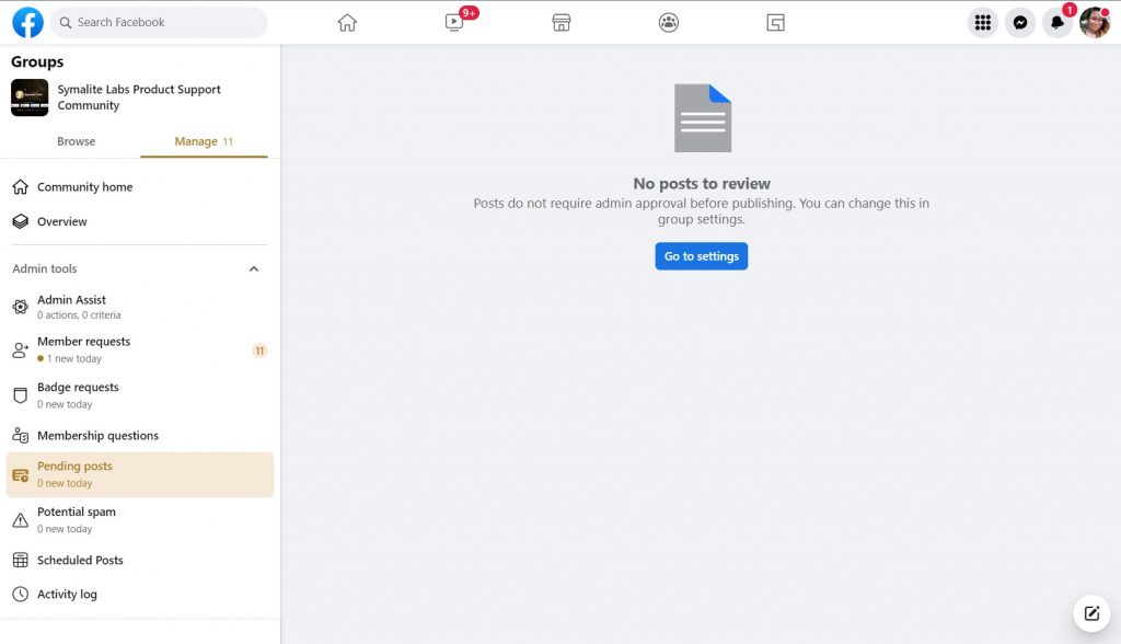 Pending Posts on Desktop - Facebook group admin tools
