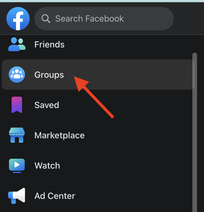 Step 3 Click Groups - How to Upload Files to Facebook Group