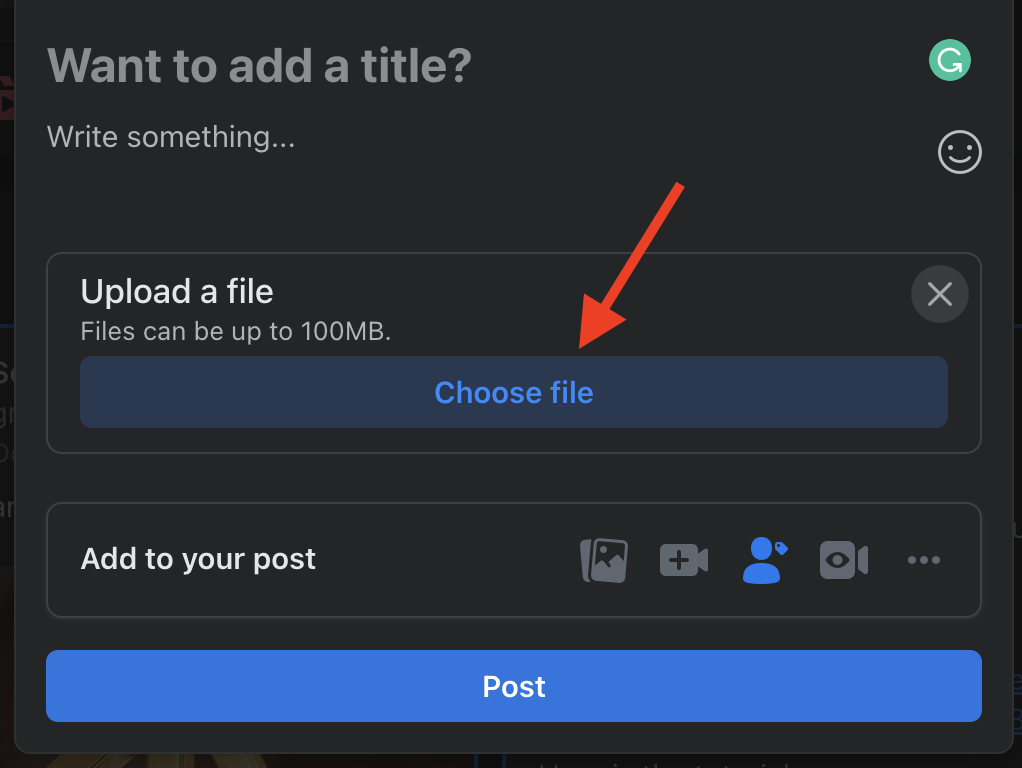 Step 5 Choose file - How to Upload Files to Facebook Group
