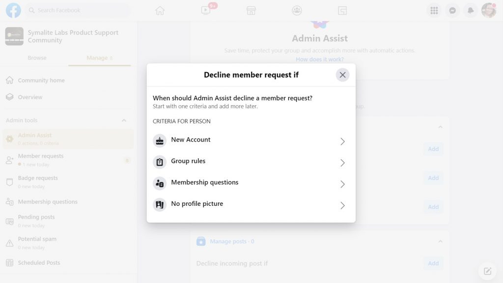 Admin Assist - Can Someone See if You Decline Them on Your Facebook Group