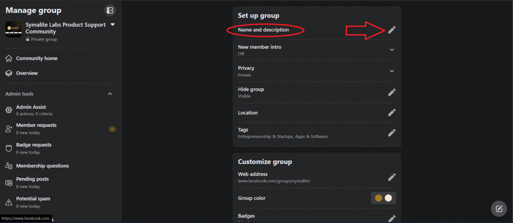 Desktop Step 4 - how to edit facebook group name
