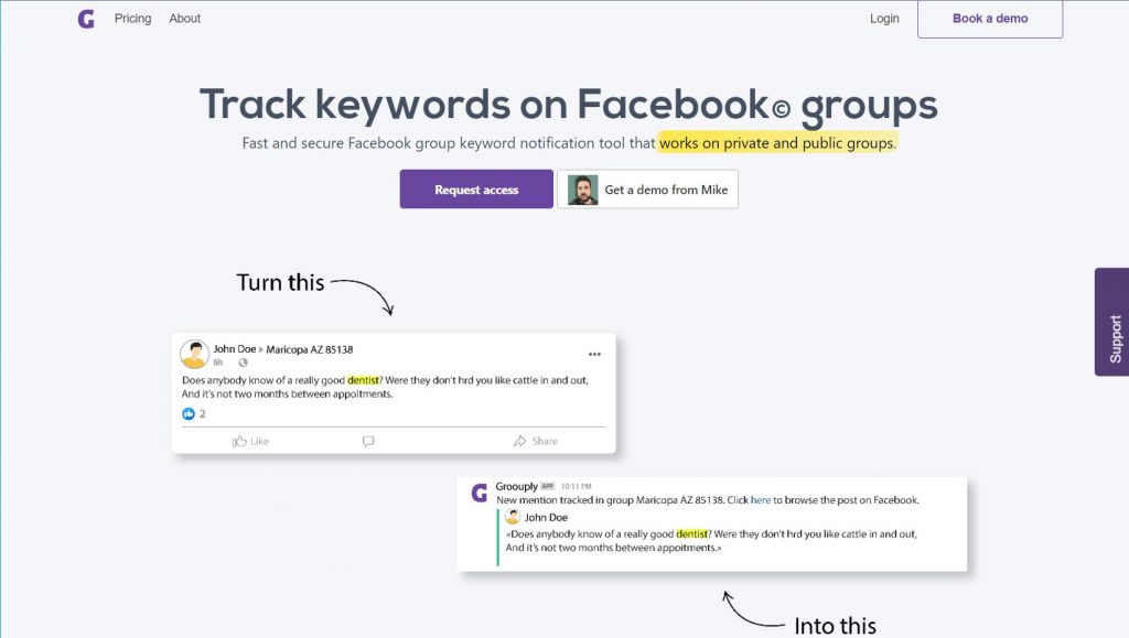 Groouply - facebook group monitoring tools