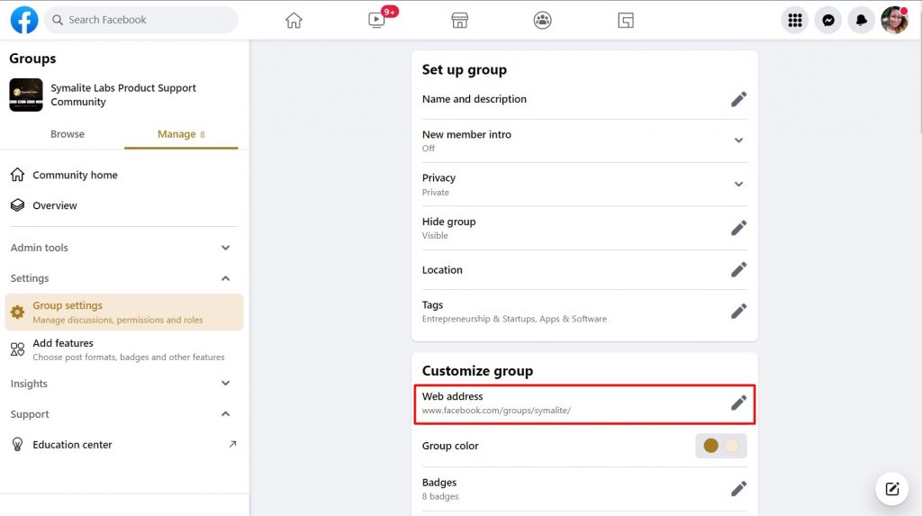 how can i edit the URL to my Facebook group - how to edit facebook group name