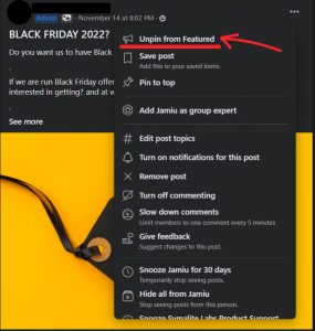Featured Posts: How to Make, Post, Find, Pin & Remove Facebook Group