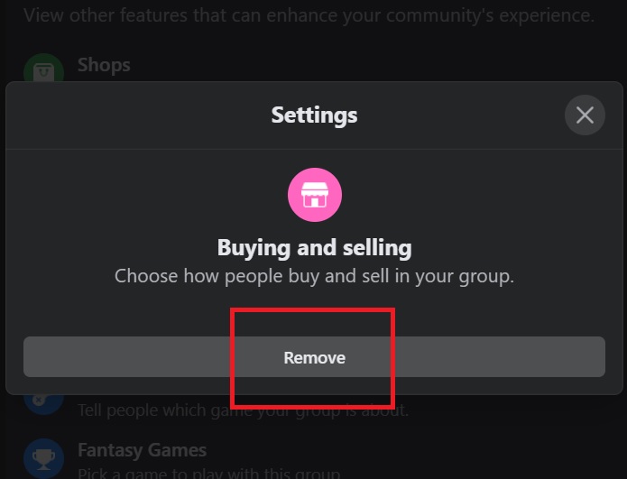 Remove buying and selling feature - how do i turn off sale format on facebook groups