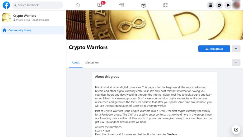 Crypto Warriors - Best Cryptocurrency Facebook Groups