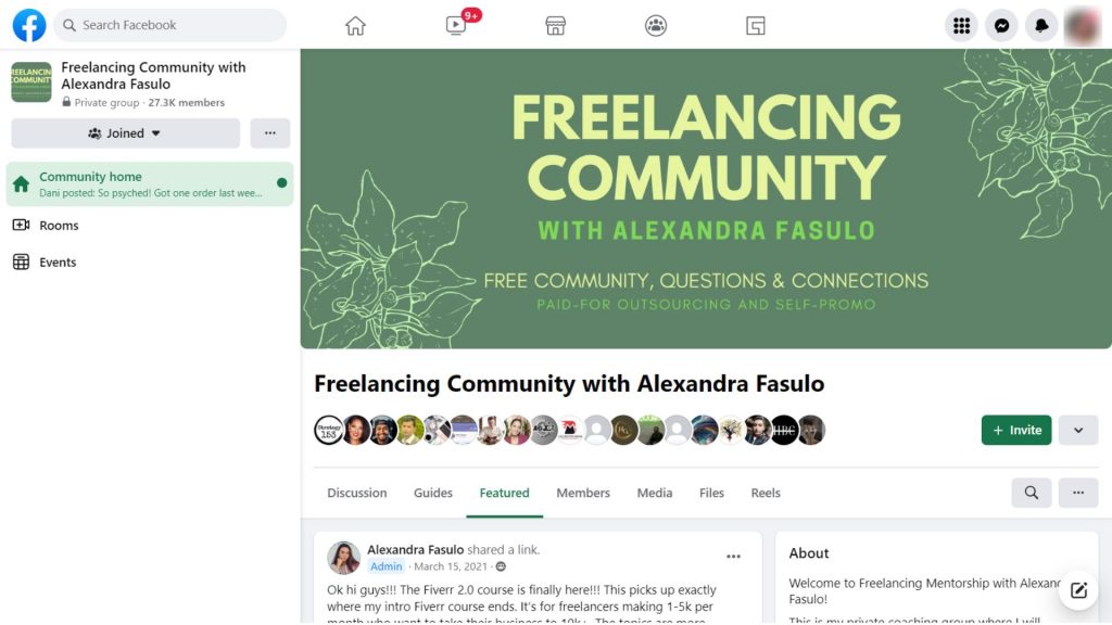 Freelancing community with Alexandra Fasulo - Best Facebook Groups for Entrepreneurs