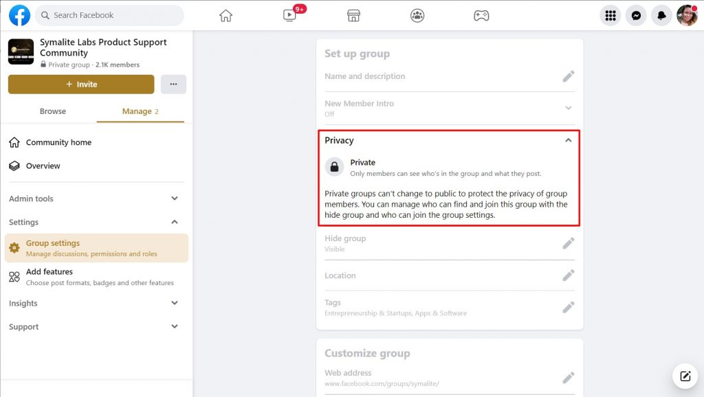 How to change the group privacy type - how to organize facebook groups into categories