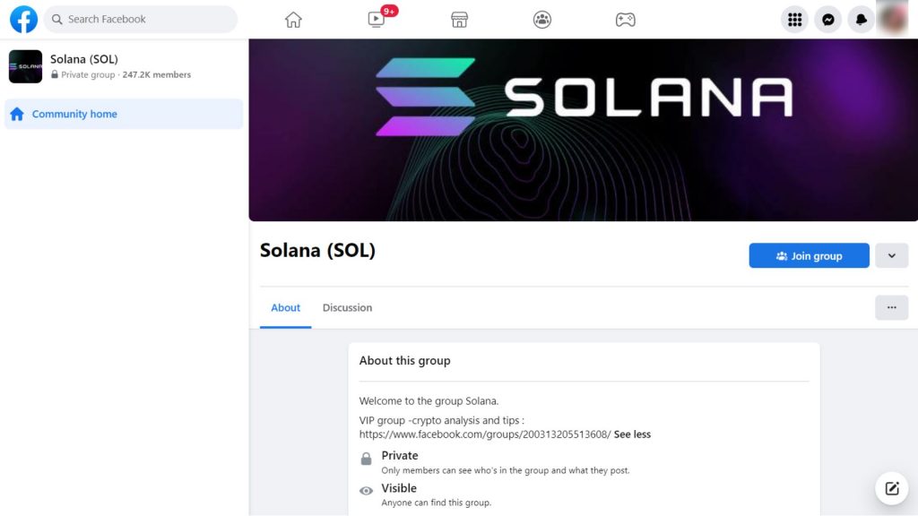 Solana (SOL) - Best Cryptocurrency Facebook Groups