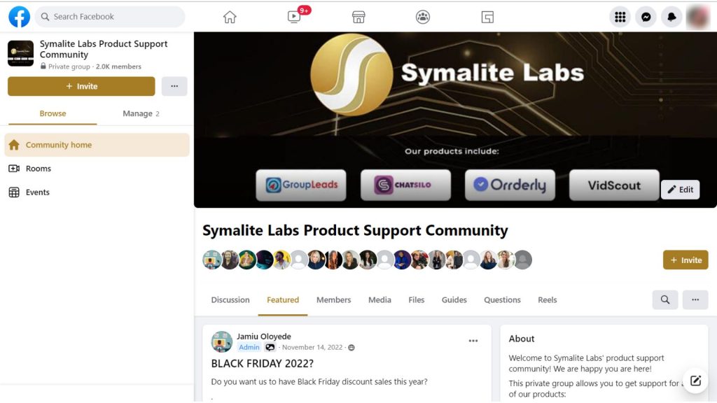 Symalite Labs product support community - Best Facebook Groups for Entrepreneurs