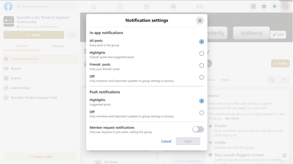 Edit notification settings - How to turn on Facebook group notifications
