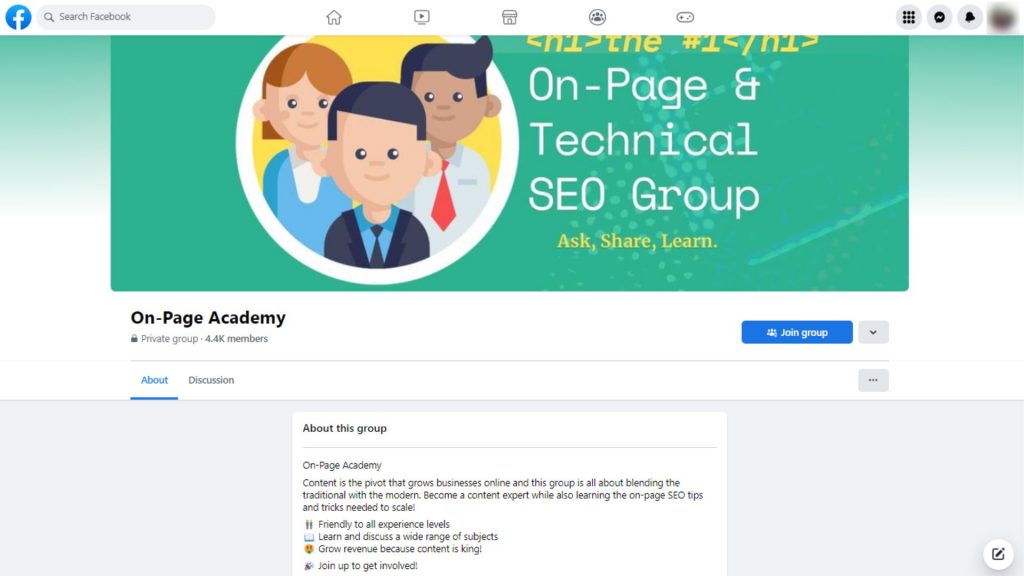 On-Page Academy - Best Facebook Groups for SEO Writing