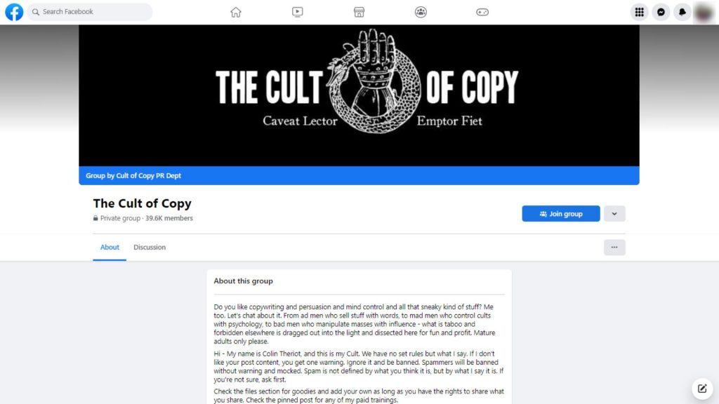 The Cult of Copy - Best Facebook Groups for Copywriters