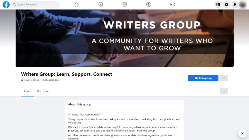 Writers Group - Learn, Support, Connect - Best Facebook Groups for Content Writers