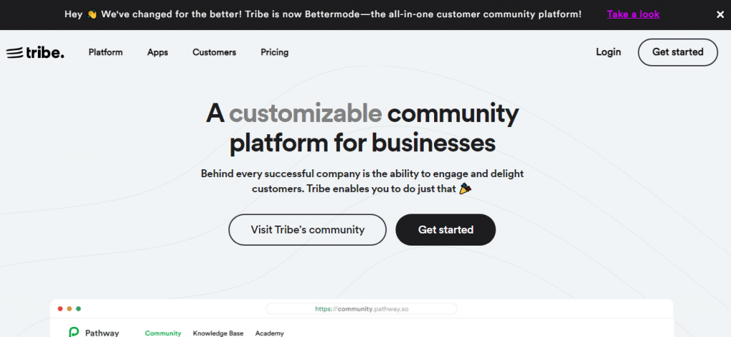 tribe.so review - homepage