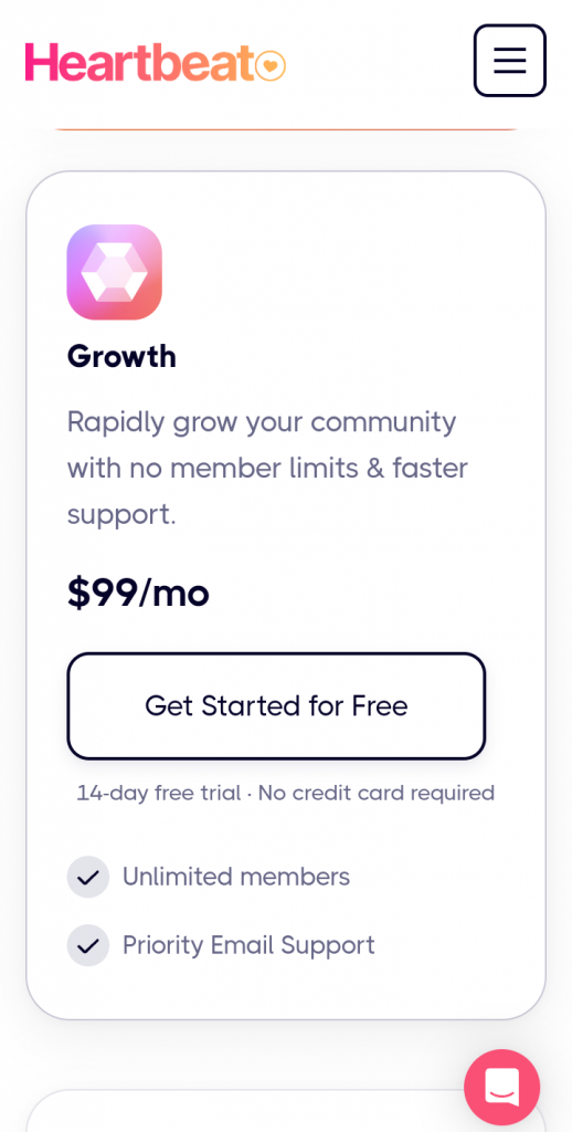 Heartbeat.chat review - growth plan