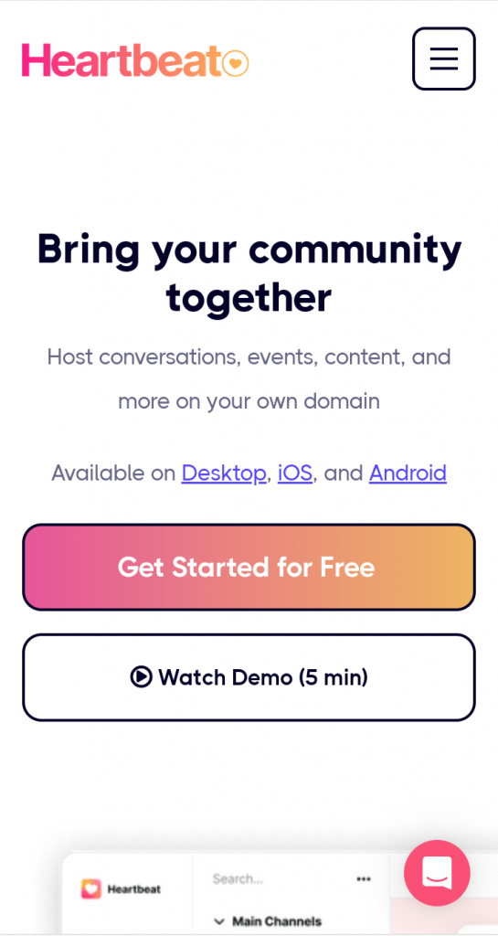 Heartbeat.chat review - homepage