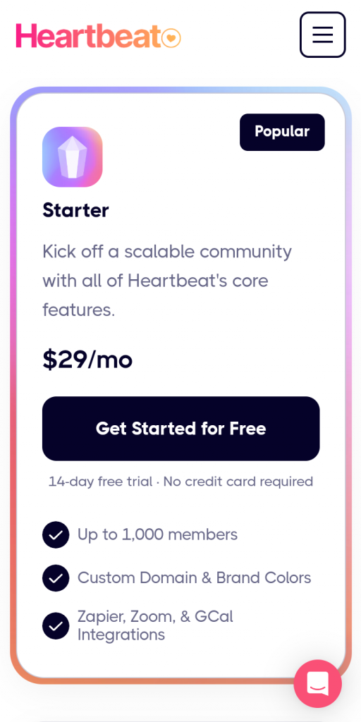 Heartbeat.chat review - popular pricing