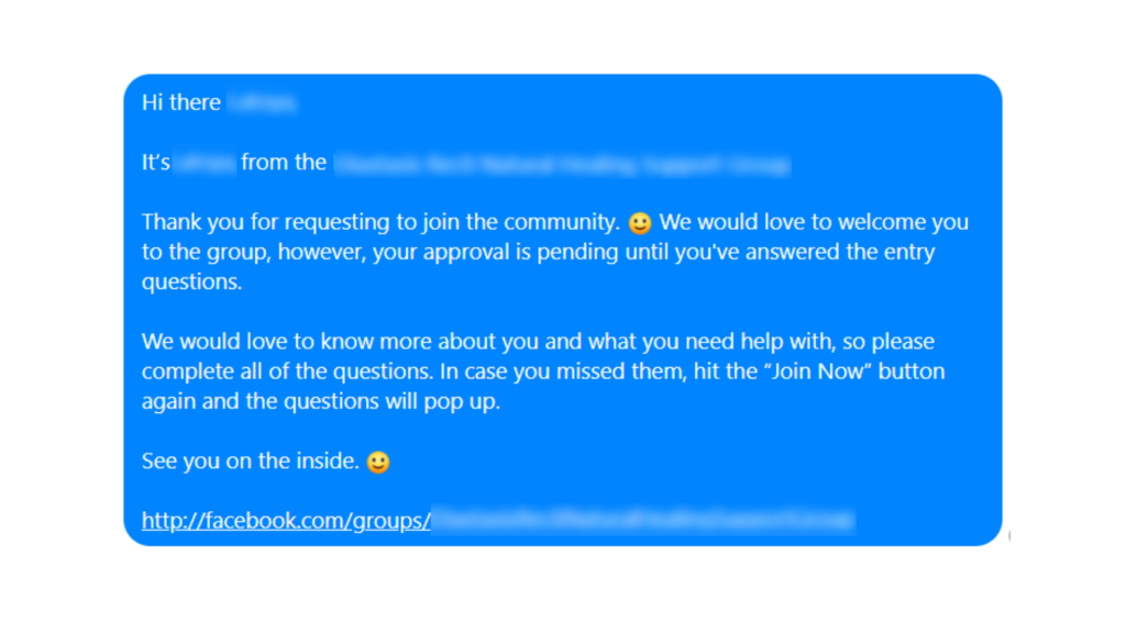 Facebook Group Welcome Message - Screenshot 4